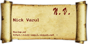 Nick Vazul névjegykártya